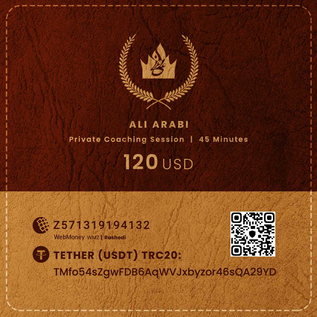طرح تک جلسه‌ی کوچینگ خصوصی زندگی و کسب و کار با علی عربی
